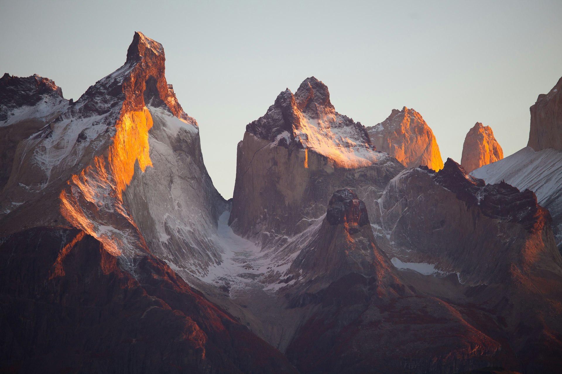Granite peaks above a lake in Patagonia